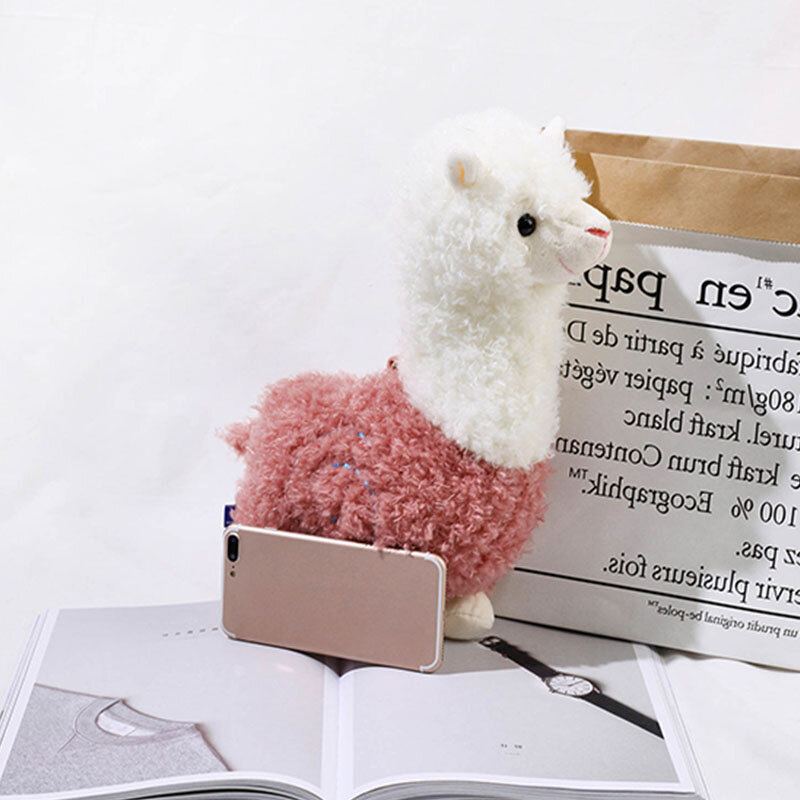 Vrouwen Lamswol Leuke Cartoon 3d Alpaca Vorm Zachte Creatieve Kleine Schoudertas Crossbody Tas Met Ketting