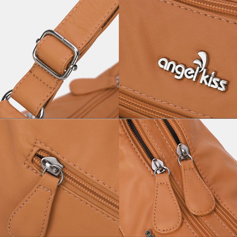 Vrouwen Multifunctionele Kunstleer Crossbody Schoudertas