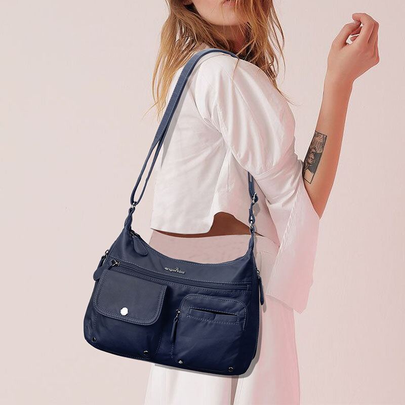 Vrouwen Multifunctionele Kunstleer Crossbody Schoudertas