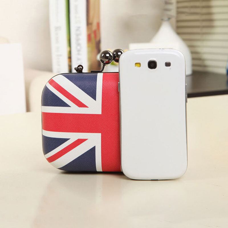 Vrouwen Pu Lederen Vlag Patroon Gedrukt Mode Crossbody Tas Clutch Bag