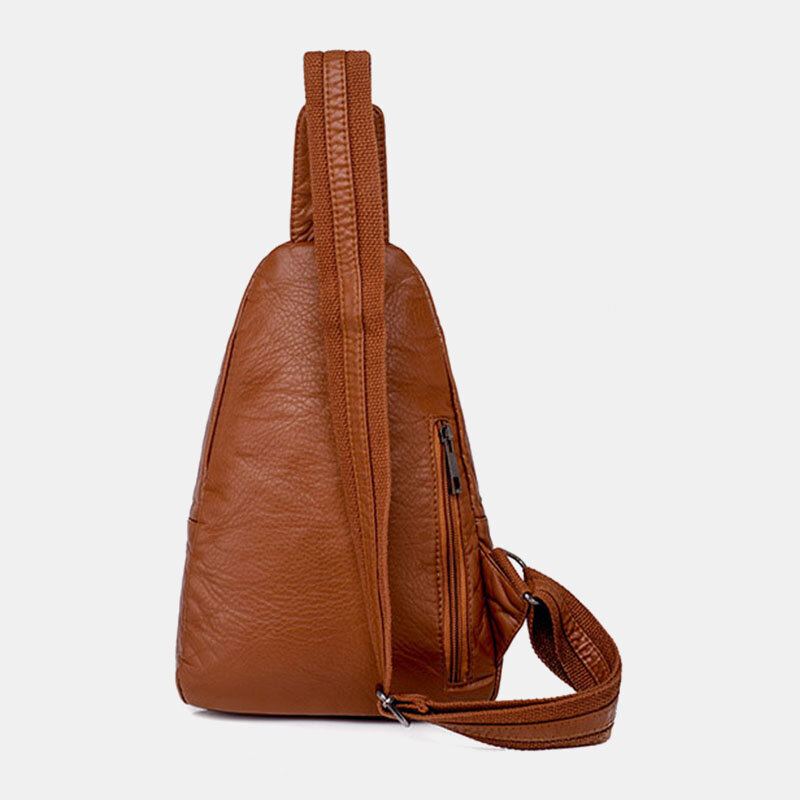 Vrouwen Pu Leer Draagbare Grote Capaciteit Oortelefoon Gat Crossbody Tassen Schoudertas Borsttas