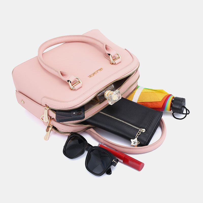 Vrouwen Pu-leer Multi-compartiment Crossbody Tassen Handtas Schoudertas Met Grote Capaciteit