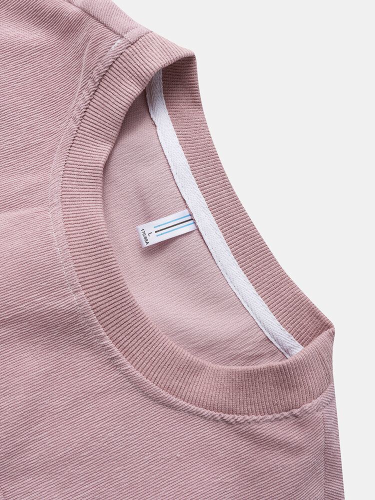 Heren Corduroy Solid Preppy Losse Tag Hoodie Met Zakken