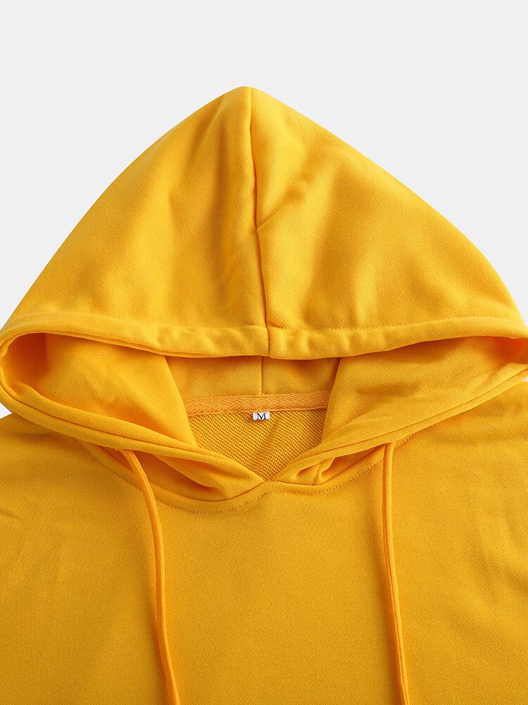 Heren Hi Astronaut Effen Kleur Trekkoord Pullover Casual Hoodie