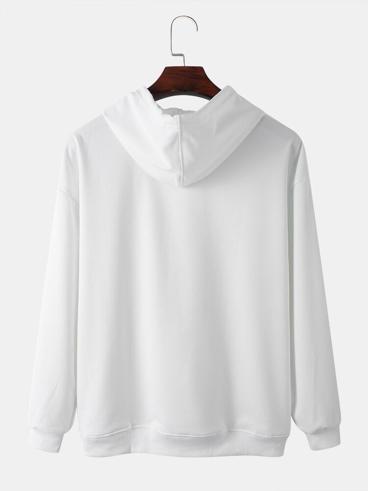 Heren Kerst Teddyberen Trekkoord Casual Sweatshirt Met Lange Mouwen Met Capuchon