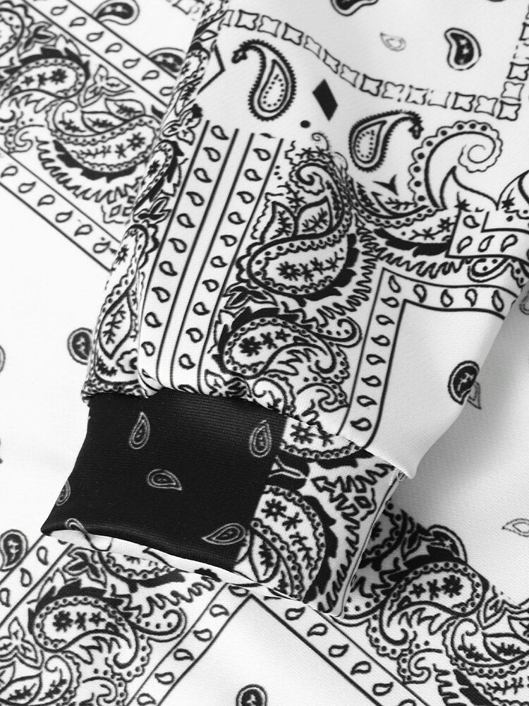 Heren Paisley Retro Etnisch Contrast Hooded Sweatshirt Kangoeroezakken Hooded Sweatshirt
