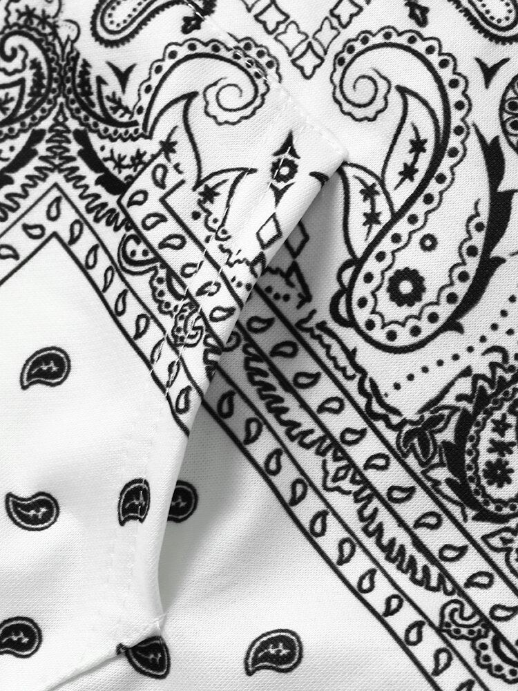 Heren Paisley Retro Etnisch Contrast Hooded Sweatshirt Kangoeroezakken Hooded Sweatshirt