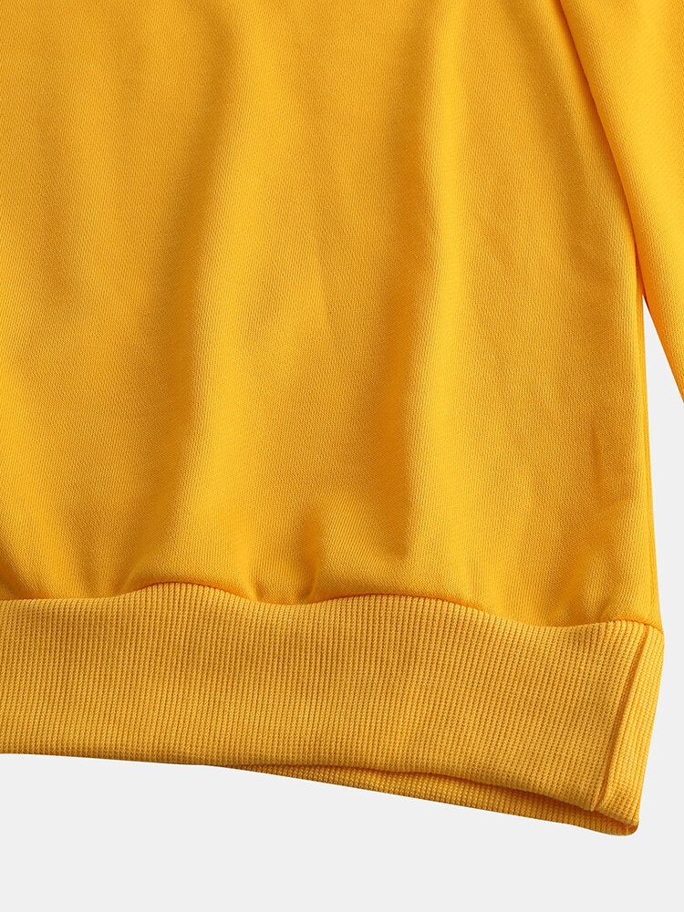 Hoodies Met Verlaagde Schouder En Trekkoord Voor Heren Met Planeetprint