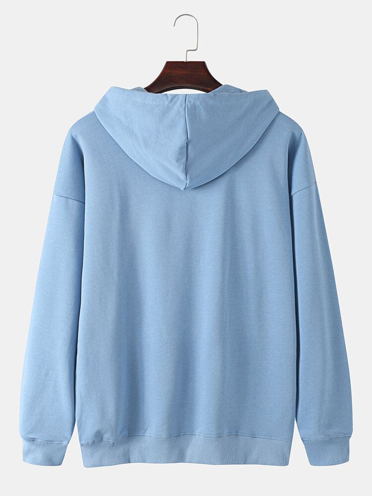 Mannen Grappige Ruimte Astronaut Grafische Katoenen Drop Schouder Hoodies