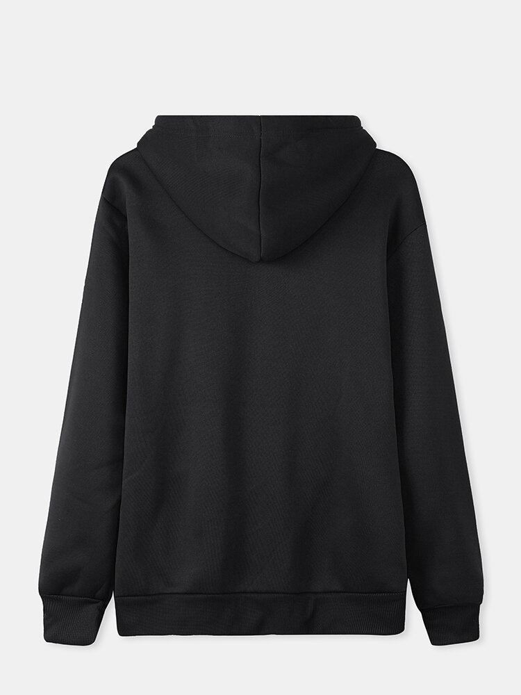Vrouwen Feather Print Lange Mouwen Casual Trekkoord Pullover Hoodies