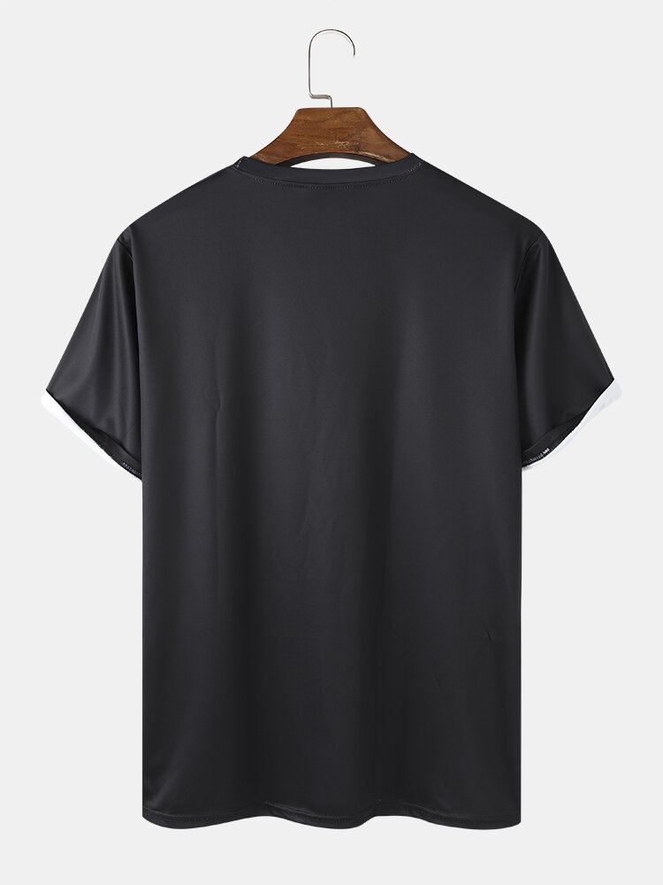 Casual T-shirts Met Gezichtslijnafbeeldingen Voor Heren