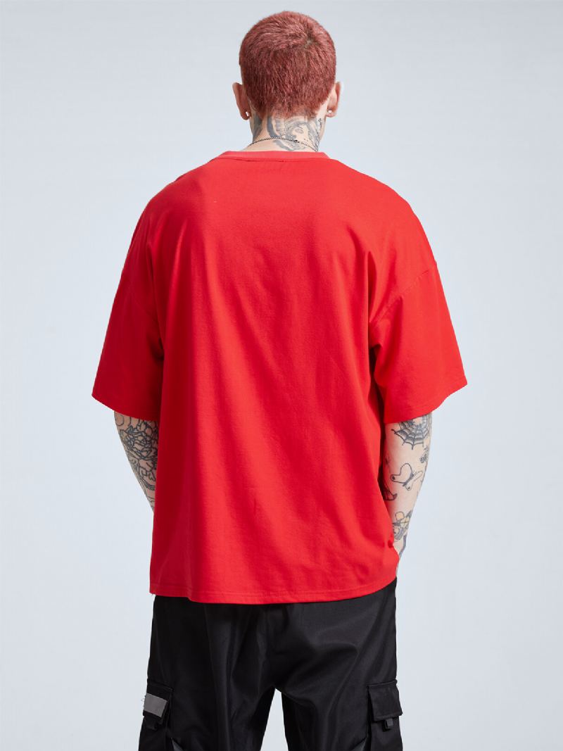 Heren Kleurrijke Hand En Clown Print Losse Fit Zacht Ademend T-shirt