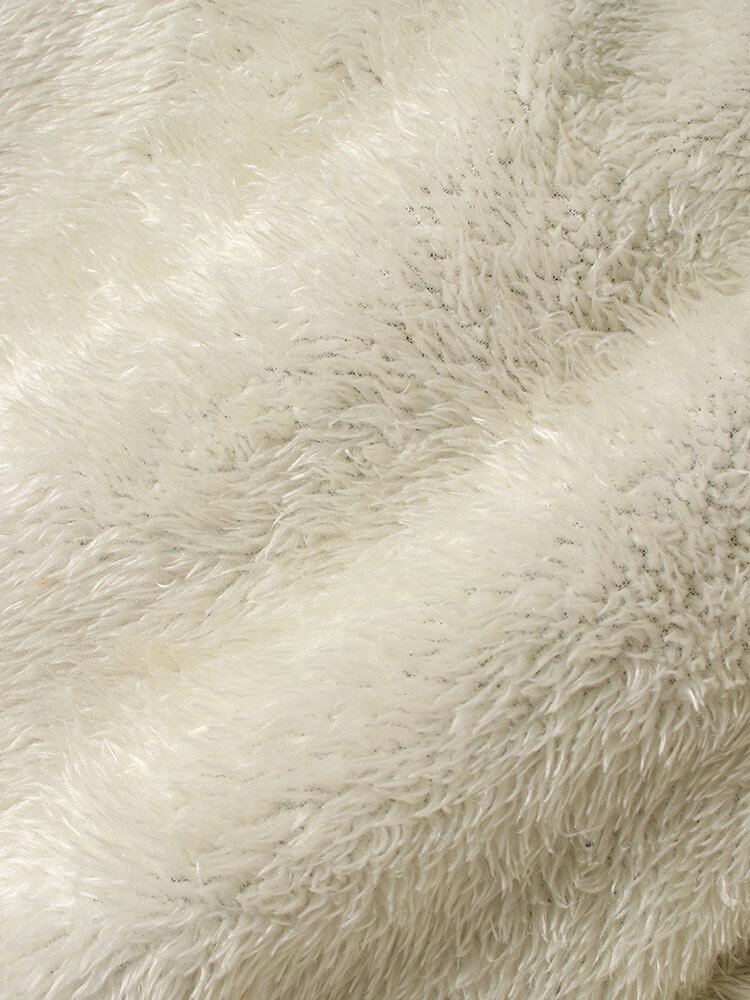 Heren Patchwork Geruite Warme Fleece Gevoerde Jas Met Lange Mouwen En Capuchon