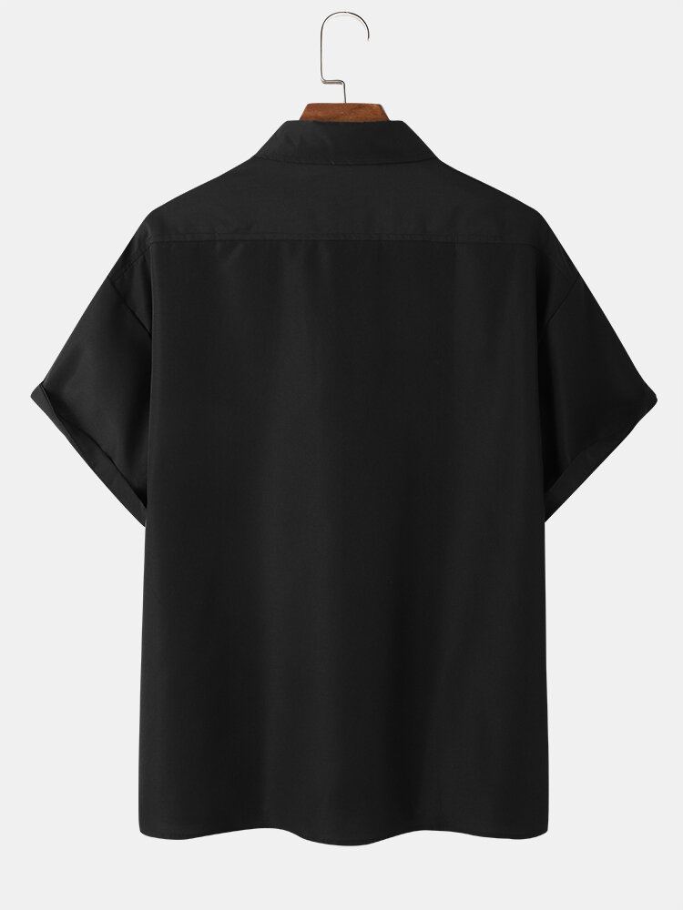 Casual Losse Shirts Met Grappige Print Voor Heren