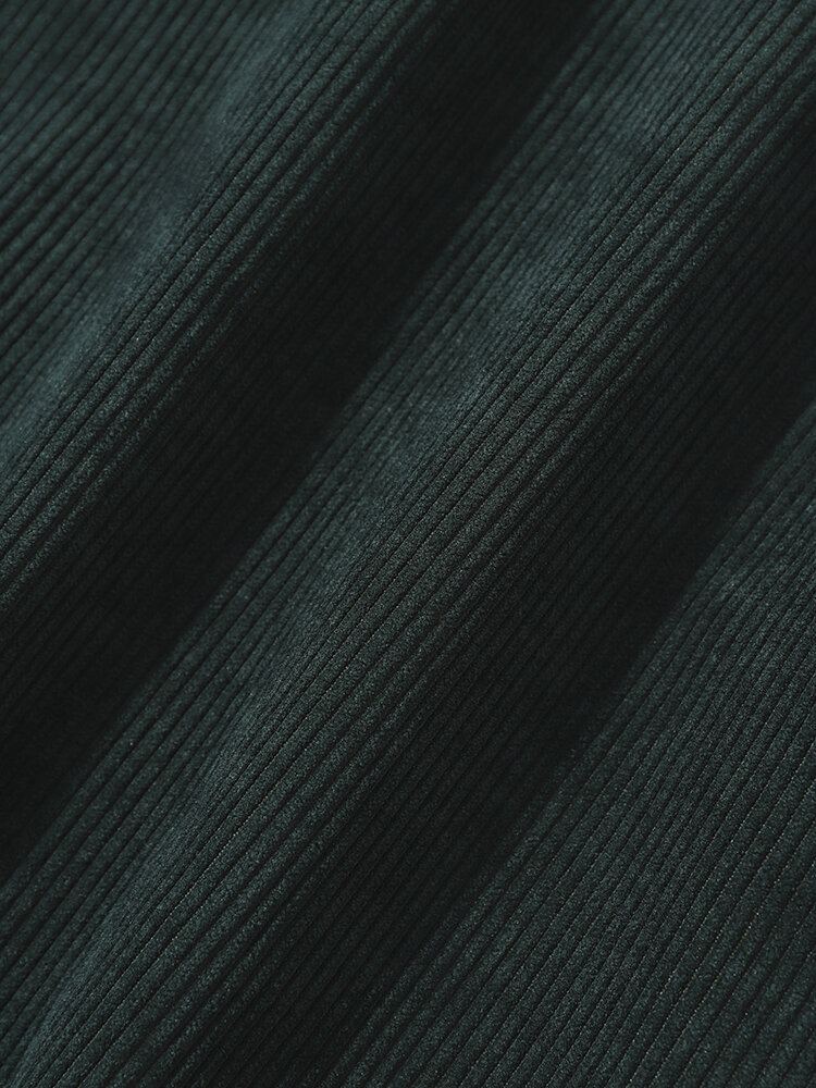Corduroy-contraststiksel Voor Heren Preppy Overhemden Met Lange Mouwen