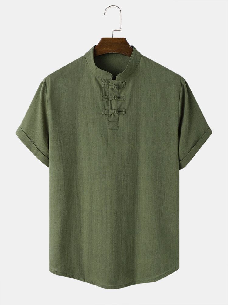 Heren Effen Halve Knopen Graceful Leisure Alle Matched Shirts