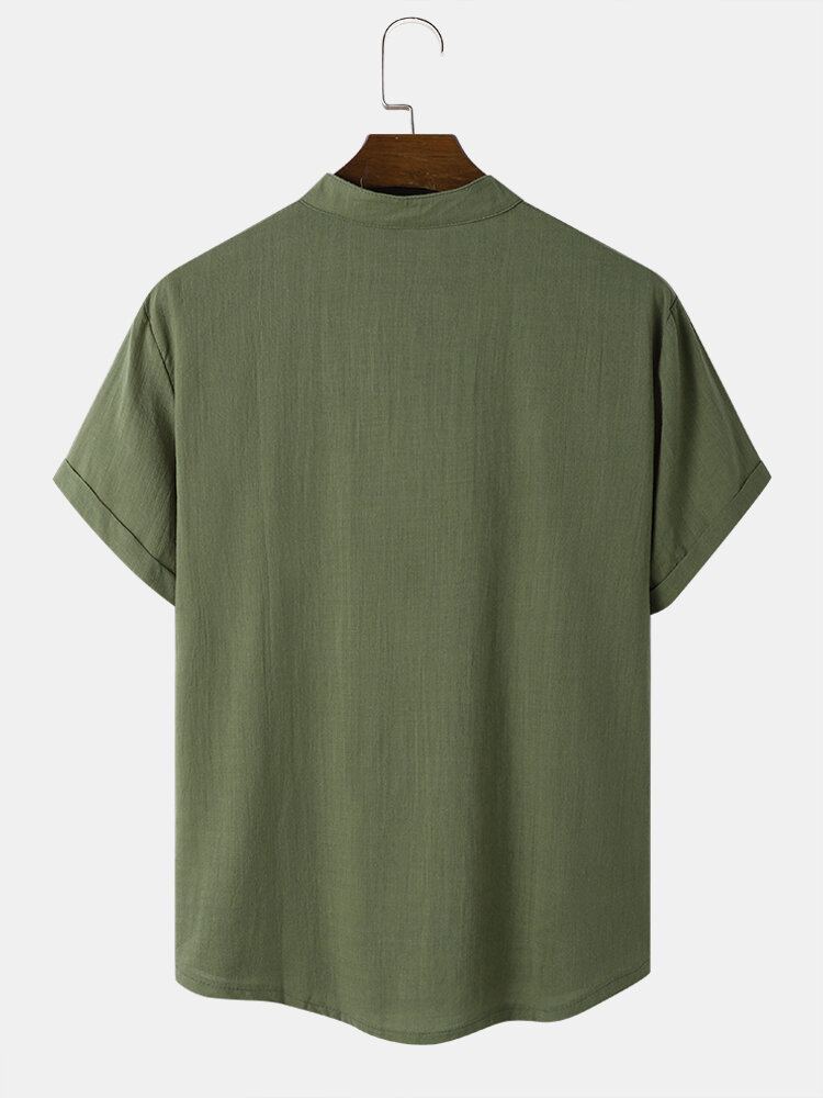 Heren Effen Halve Knopen Graceful Leisure Alle Matched Shirts