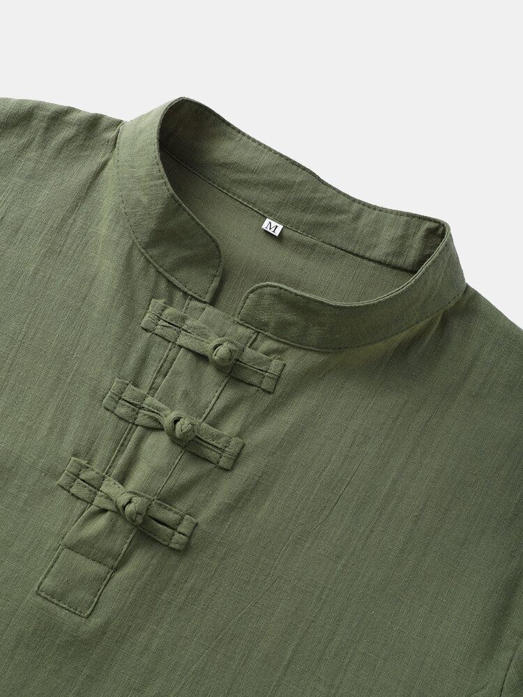 Heren Effen Halve Knopen Graceful Leisure Alle Matched Shirts