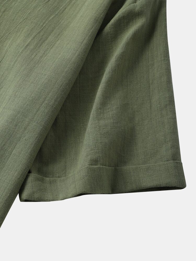 Heren Effen Halve Knopen Graceful Leisure Alle Matched Shirts