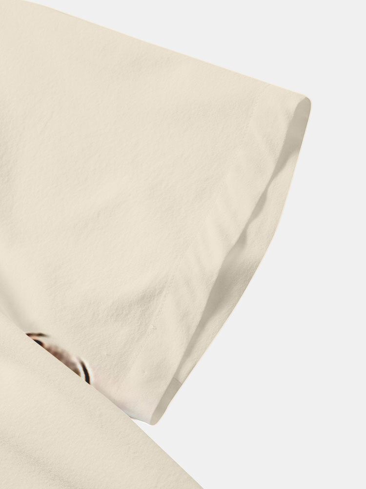 Heren Kerst Kerstman Reverskraag Casual Shirts Met Korte Mouwen