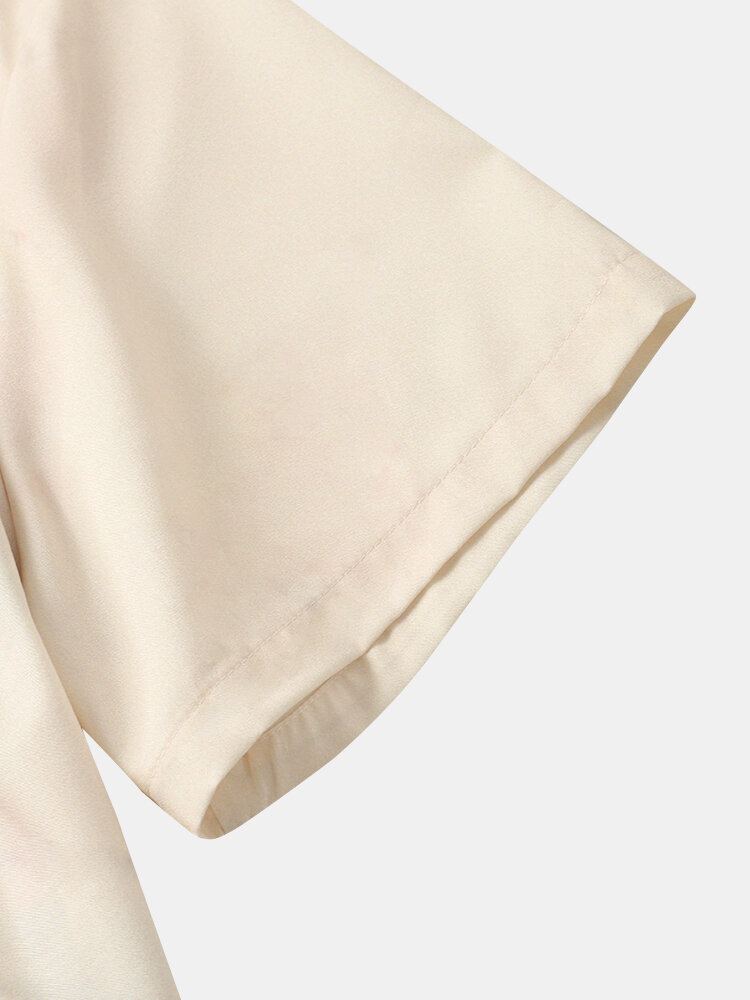 Heren Kerst Kerstman Reverskraag Casual Shirts Met Korte Mouwen