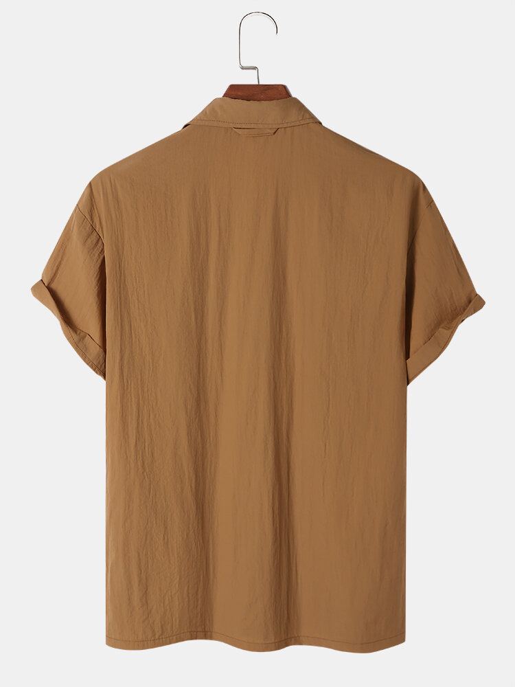 Heren Patched Utility Multi Pocket Graceful Leisure Alle Matched Shirts