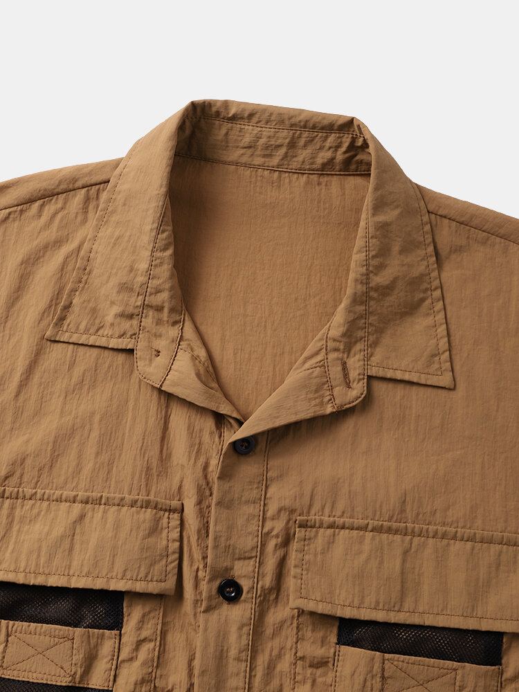 Heren Patched Utility Multi Pocket Graceful Leisure Alle Matched Shirts