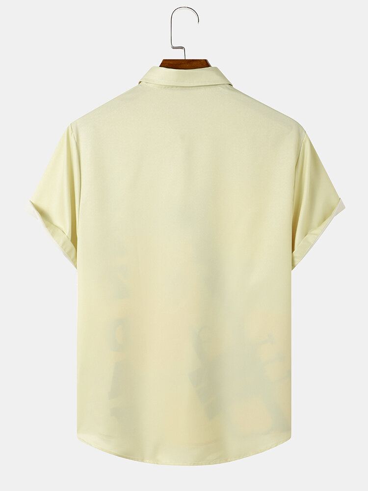 Mannen Slogan Muziekinstrument Print Vakantie Shirts Met Korte Mouwen