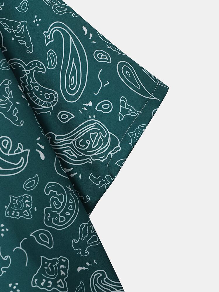 Tweekleurige Paisley-print Met Open Voorkant Voor Heren Losse Kimono