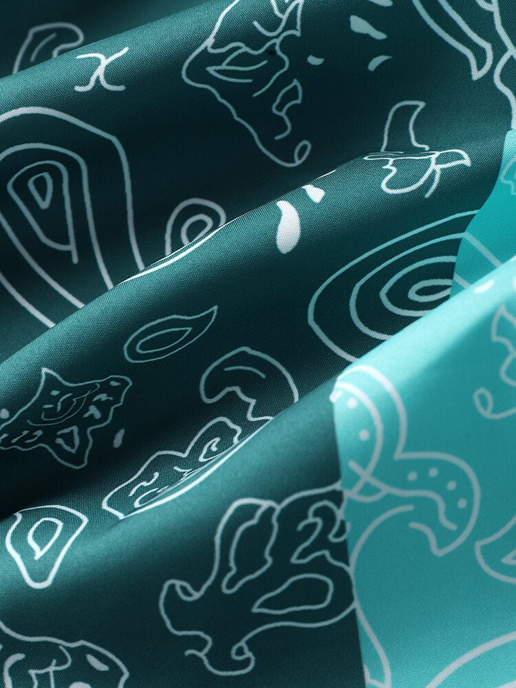 Tweekleurige Paisley-print Met Open Voorkant Voor Heren Losse Kimono