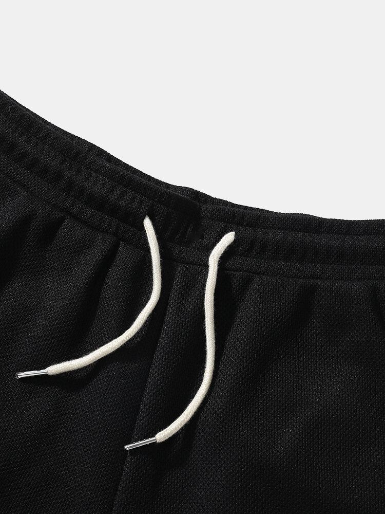 Wafelbreisel Voor Heren Met Capuchon En Patchwork-overhemden Shorts Tweedelige Outfits