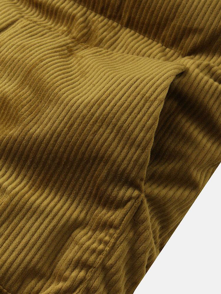 Heren Corduroy Effen Kleur Ritszak Dikker Warm Gewatteerd Gilet