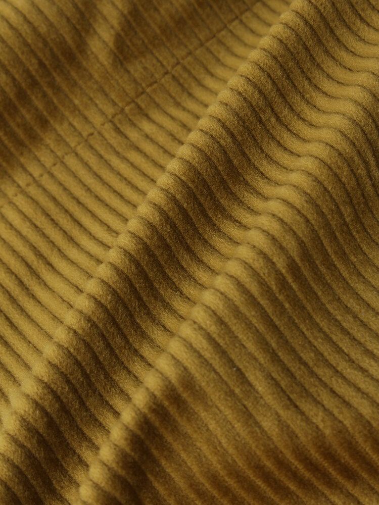 Heren Corduroy Effen Kleur Ritszak Dikker Warm Gewatteerd Gilet