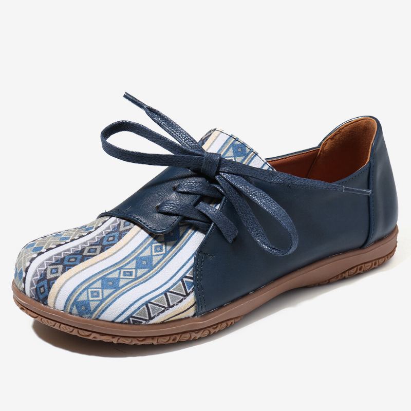 Damespatroon Splicing Decor Non-slip Comfortabele Platte Loafers