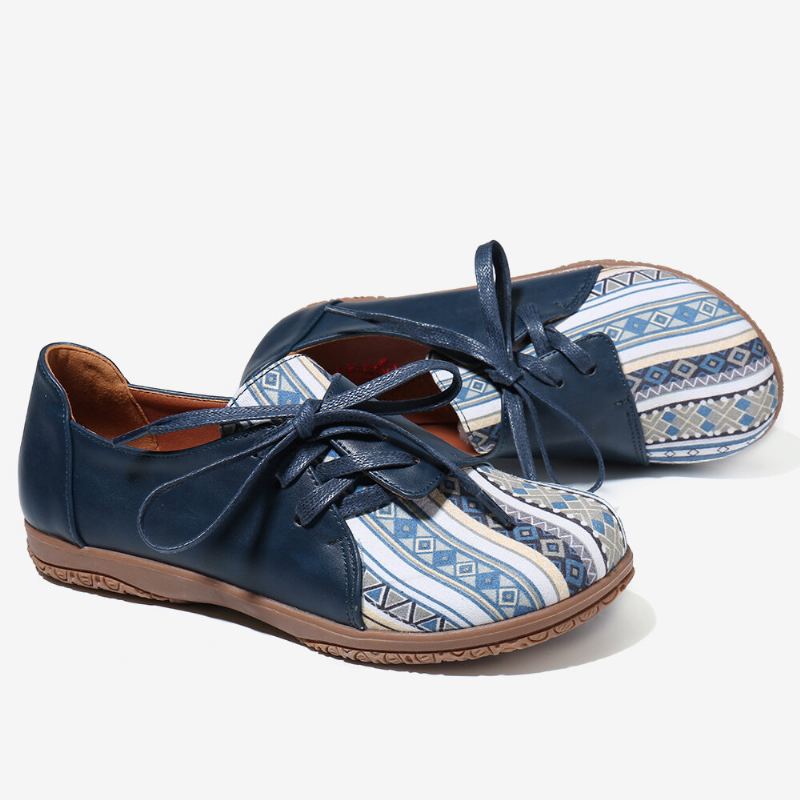 Damespatroon Splicing Decor Non-slip Comfortabele Platte Loafers