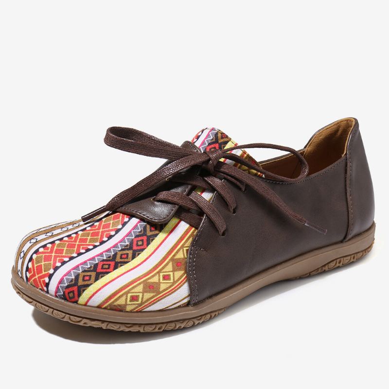 Damespatroon Splicing Decor Non-slip Comfortabele Platte Loafers