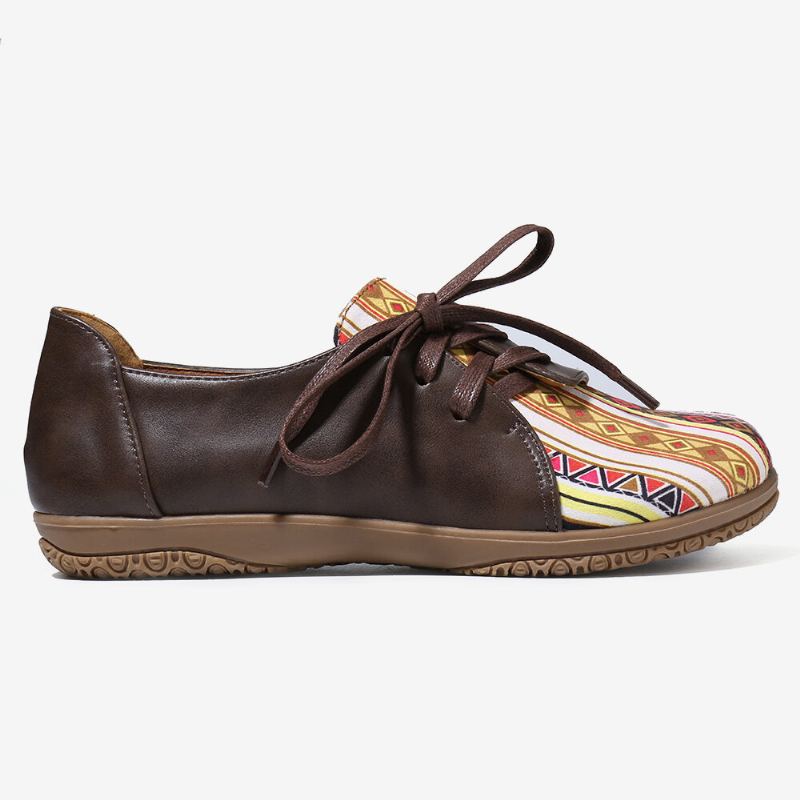Damespatroon Splicing Decor Non-slip Comfortabele Platte Loafers