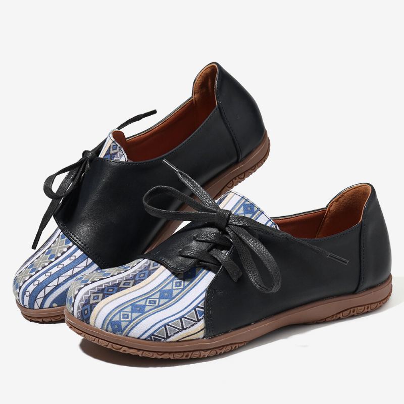 Damespatroon Splicing Decor Non-slip Comfortabele Platte Loafers