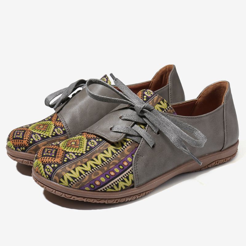 Damespatroon Splicing Decor Non-slip Comfortabele Platte Loafers
