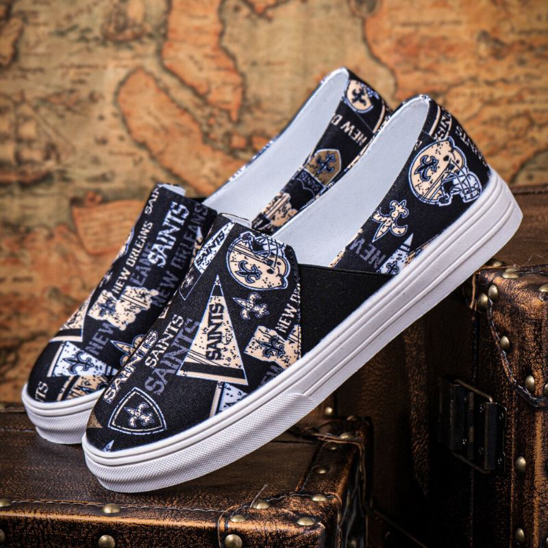 Vrouwen Casual Afdrukken Brief Patroon Ronde Neus Platte Canvas Schoenen