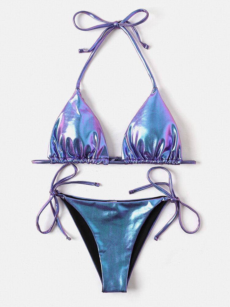 Dames Cortex Gradient Halter String String Bikini Backless Badmode