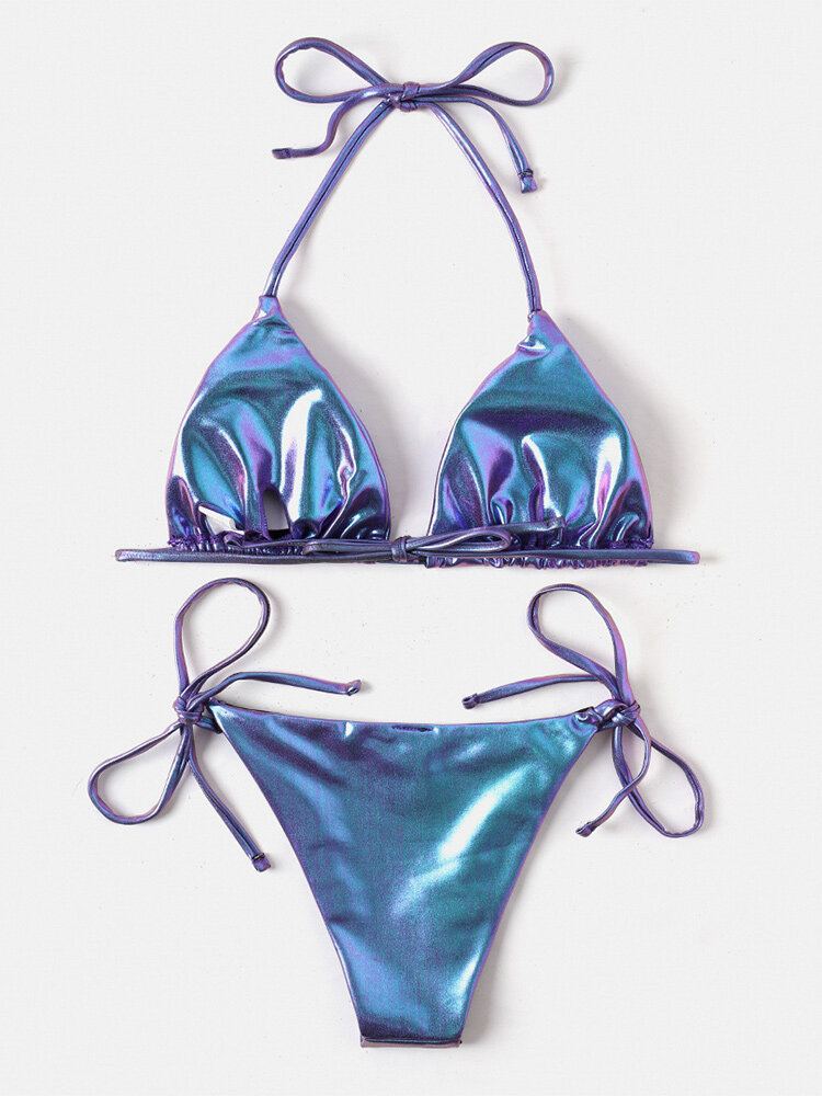 Dames Cortex Gradient Halter String String Bikini Backless Badmode