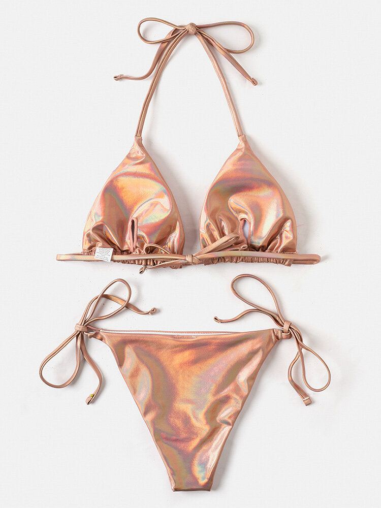 Dames Cortex Gradient Halter String String Bikini Backless Badmode
