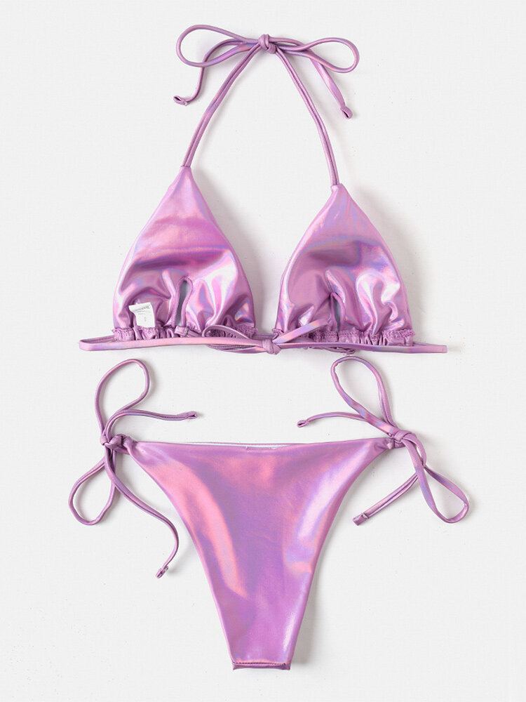 Dames Cortex Gradient Halter String String Bikini Backless Badmode