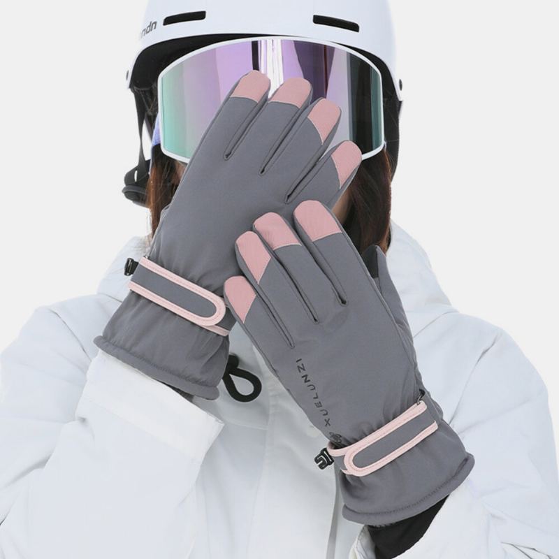 Dames Screentouch Winddicht Waterdicht Paardrijden Skiën Warme Sport Handschoenen Met Volledige Vingers