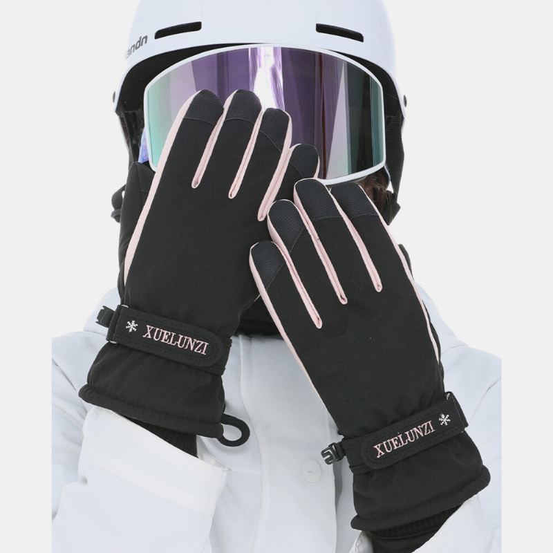 Dames Screentouch Winddicht Waterdicht Paardrijden Skiën Warme Sport Handschoenen Met Volledige Vingers