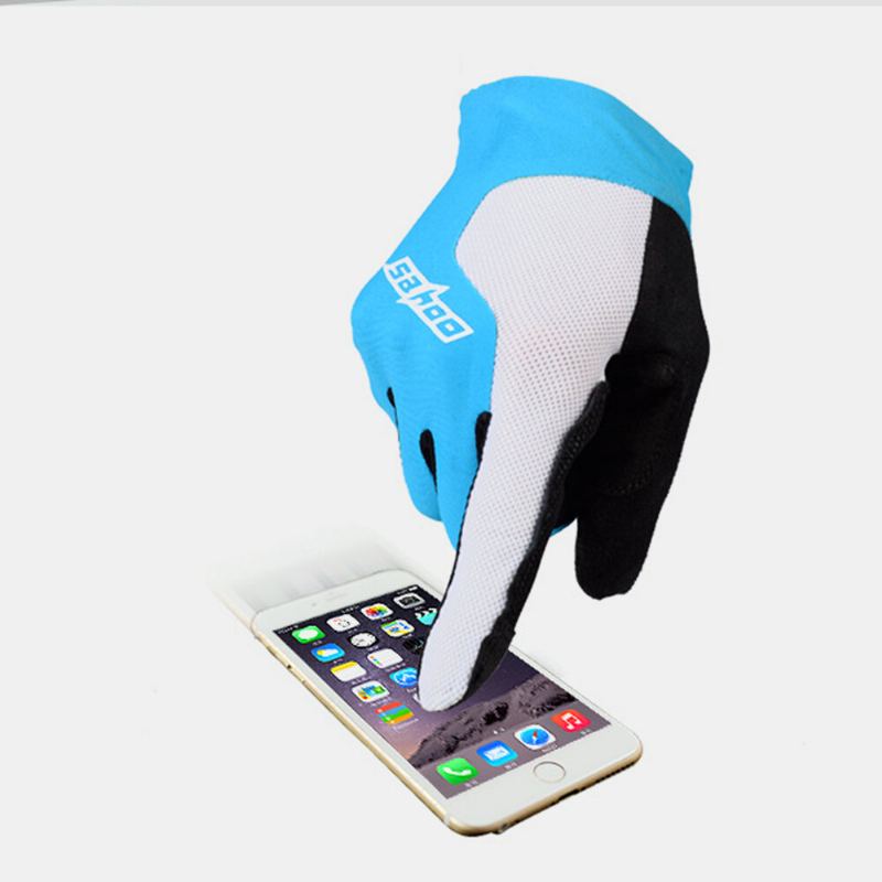 Unisex Non-slip Full Finger Ademende Elastische Outdoor Riding Fietshandschoenen