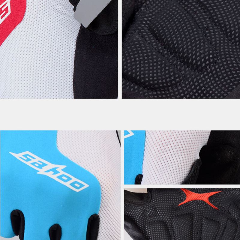 Unisex Non-slip Full Finger Ademende Elastische Outdoor Riding Fietshandschoenen