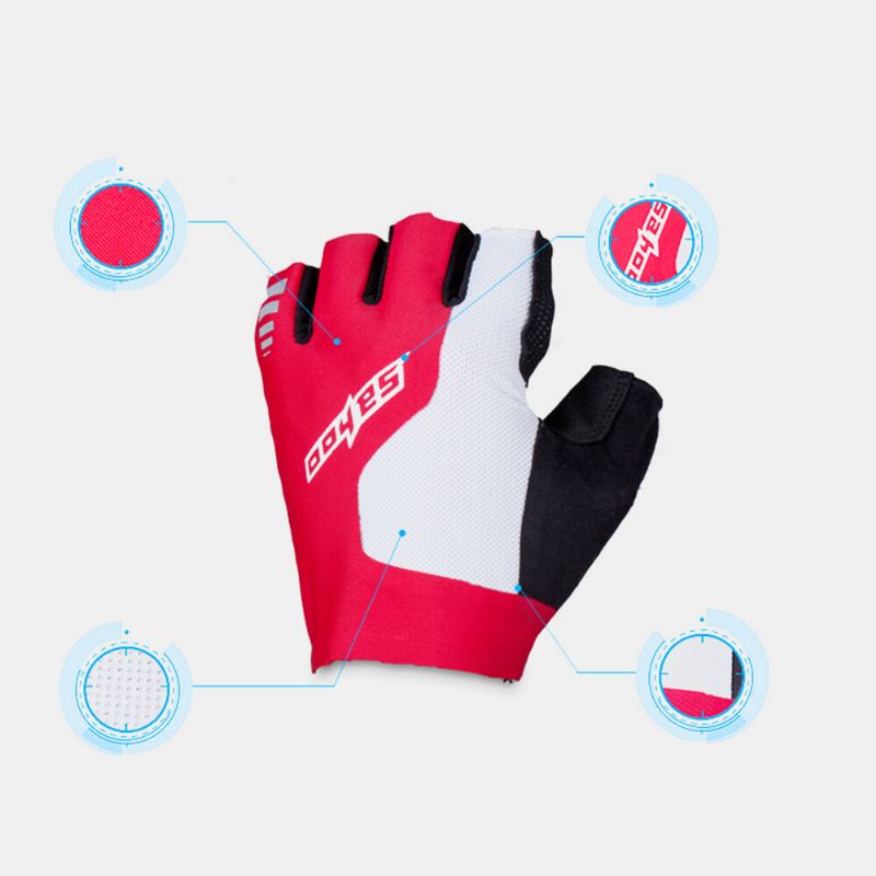 Unisex Non-slip Full Finger Ademende Elastische Outdoor Riding Fietshandschoenen