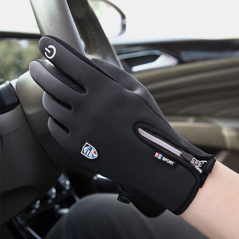 Unisex Touchscreen Outdoor Winter Plus Fluwelen Rijden Houd Warm Waterptoof Handschoenen